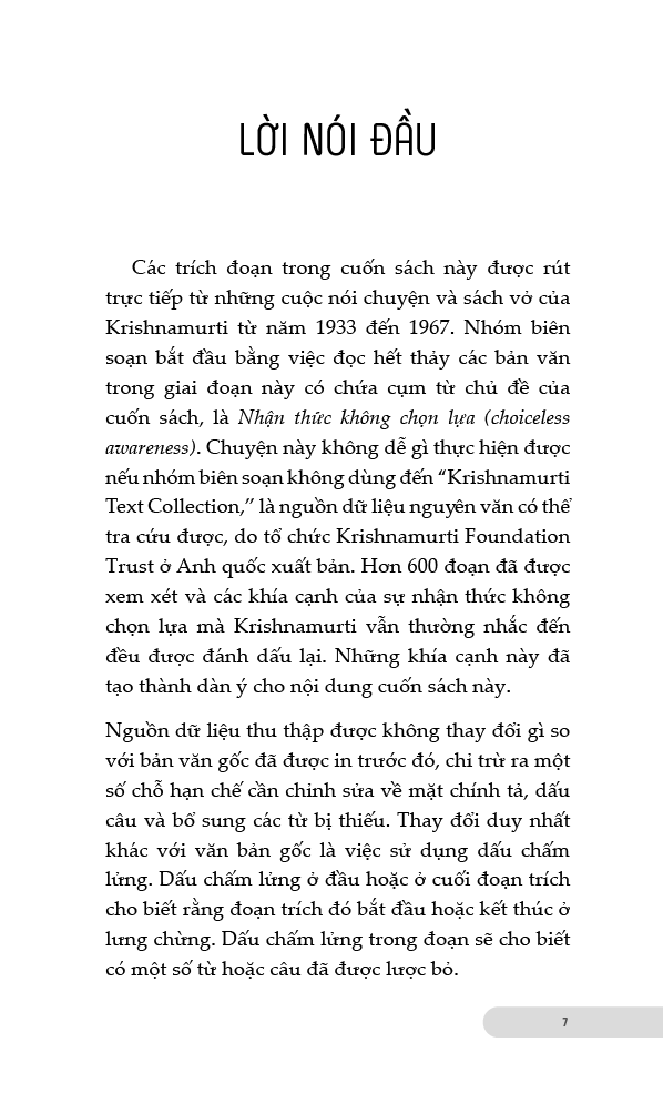 Nhận thức không chọn lựa - Krishnamurti - Ảnh 6